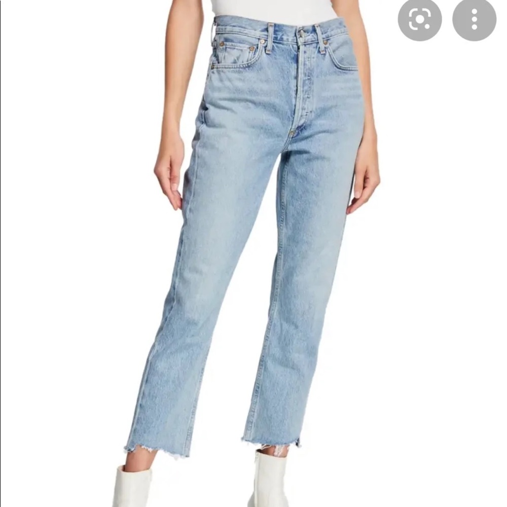 Agolde High Waist Riley Straight Leg Denim Jeans